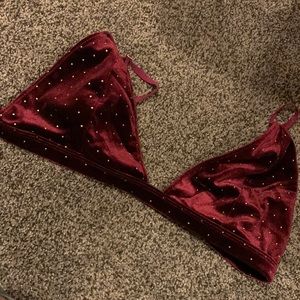 red velvet bralette